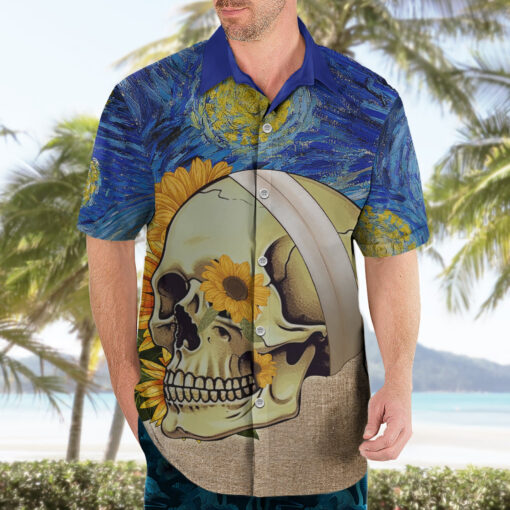 Chemise hawaïenne Tête de Mort Style Van Gogh – Image 3