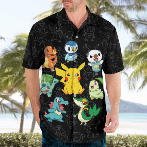 Chemise hawaïenne Vibing Personnages Pokémon – Image 3