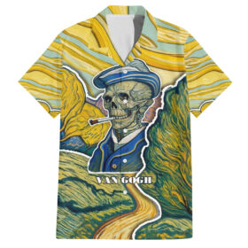 Chemise hawaïenne Vincent Van Gogh Tête de Mort