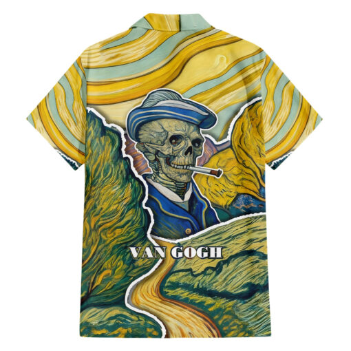 Chemise hawaïenne Vincent Van Gogh Tête de Mort – Image 2