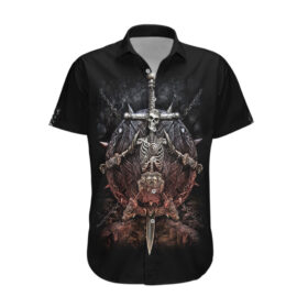 Chemise hawaïenne Guerrier Tête de Mort Viking