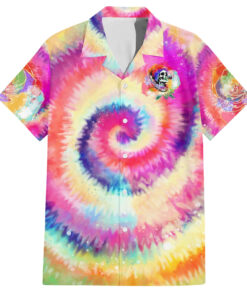 Chemise hawaïenne Nous Sommes Tous Humains LGBT Tête de Mort Tie Dye