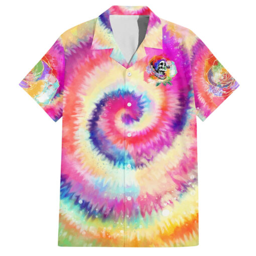 Chemise hawaïenne Nous Sommes Tous Humains LGBT Tête de Mort Tie Dye
