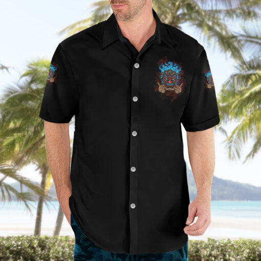 Chemise hawaïenne Quel Chanceux Es-tu Tête de Mort Tiki – Image 3