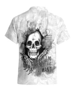 Chemise hawaïenne Jeep Blanche Tête de Mort Je Fais Ce Que Je Veux