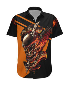 Chemise hawaïenne Ailes Tête de Mort Tuez-les Tous