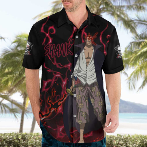 Chemise hawaïenne Yonko Shank Pirate Cheveux Rouges One Piece Haki – Image 3