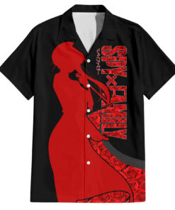 Chemise hawaïenne Yor Forger SpyxFamily Noire et Roses