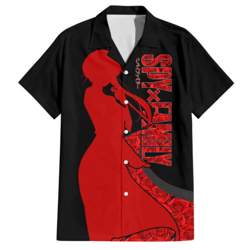 Chemise hawaïenne Yor Forger SpyxFamily Noire et Roses