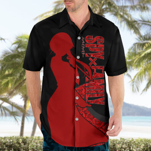 Chemise hawaïenne Yor Forger SpyxFamily Noire et Roses – Image 3