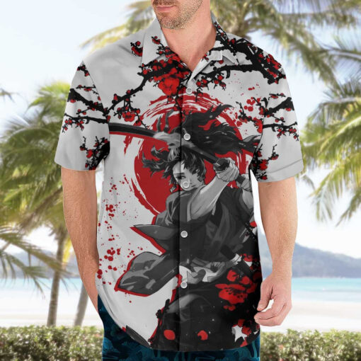 Chemise hawaïenne Yoriichi Tsugikuni Demon Slayer Style Japonais – Image 3