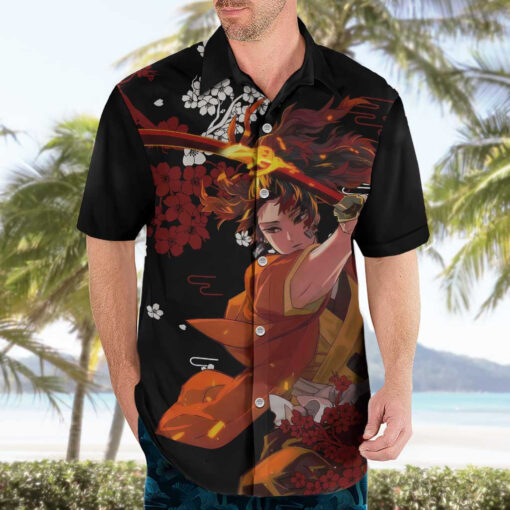 Chemise hawaïenne Yoriichi Tsugikuni Demon Slayer Motif Texte – Image 3