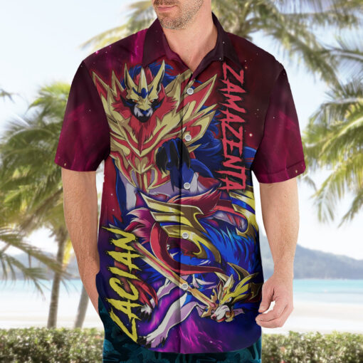 Chemise hawaïenne Zamazenta et Zacian Pokémon – Image 3