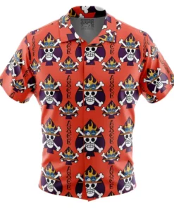 Chemise hawaïenne Portgas D. Ace Jolly Roger One Piece