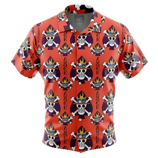 Chemise hawaïenne Portgas D. Ace Jolly Roger One Piece