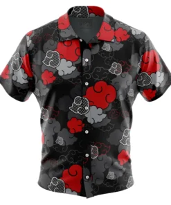 Chemise hawaïenne Aloha Noire Akatsuki