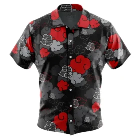 Chemise hawaïenne Aloha Noire Akatsuki