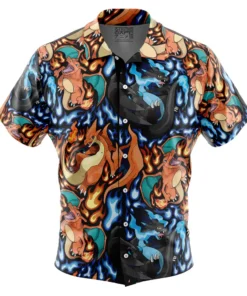 Chemise hawaïenne Motif Dracaufeu Méga Évolution Pokémon