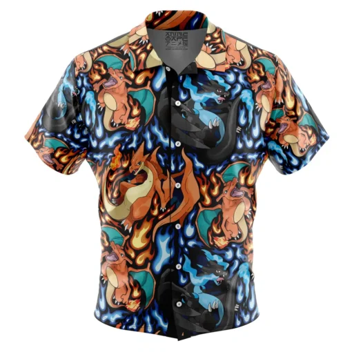 Chemise hawaïenne Motif Dracaufeu Méga Évolution Pokémon