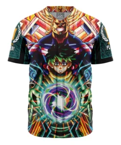 Maillot de baseball Deku x All Might Psychédélique My Hero Academia Sans Bordure