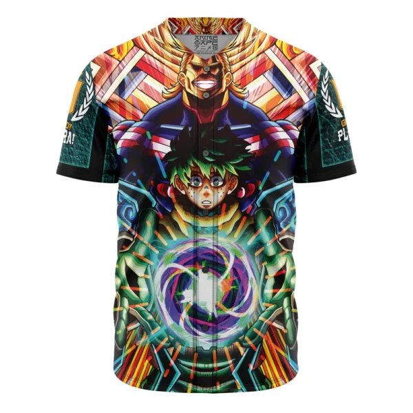 Maillot de baseball Deku x All Might Psychédélique My Hero Academia Sans Bordure