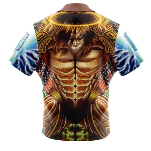 Chemise hawaïenne Trippy Eren Yeager Timeskip L’Attaque des Titans – Image 2