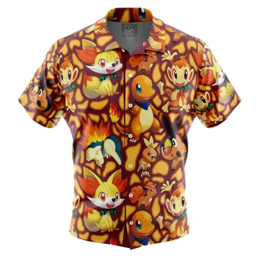 Chemise hawaïenne Type Feu Starters Pokémon
