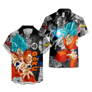 Chemise Hawaïenne Dragon Ball Goku Bleu V02