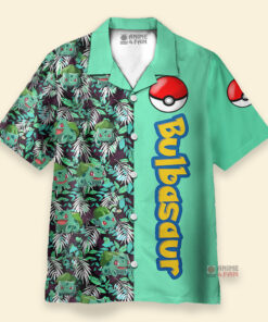 Chemise Hawaïenne Pokemon Bulbizarre Vert
