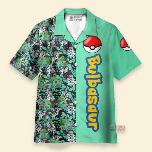 Chemise Hawaïenne Pokemon Bulbizarre Vert