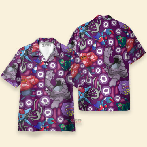 Chemise Hawaïenne Pokémon Type Poison Violet – Image 3