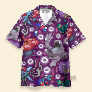 Chemise Hawaïenne Pokémon Type Poison Violet