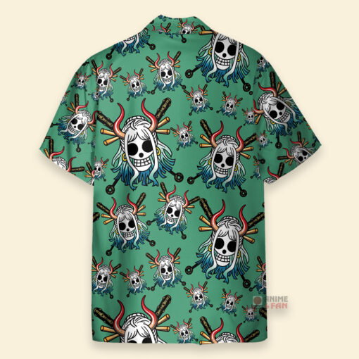 Chemise Hawaïenne One Piece Yamato Jolly Roger Vert – Image 2