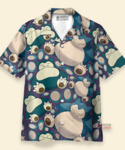 Chemise Hawaïenne Pokemon Ronflex Sommeil