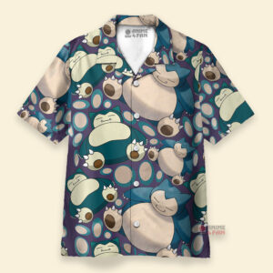 Chemise Hawaïenne Pokemon Ronflex Sommeil