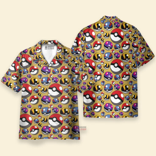 Chemise Hawaïenne Pokémon Poke Balls Plein – Image 3