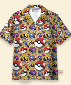 Chemise Hawaïenne Pokémon Poke Balls Plein