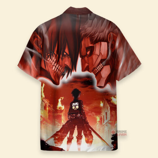 Chemise Hawaïenne L'Attaque des Titans Eren Yeager Burning – Image 2