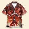 Chemise Hawaïenne L'Attaque des Titans Eren Yeager Burning