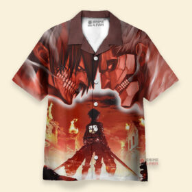 Chemise Hawaïenne L’Attaque des Titans Eren Yeager Burning