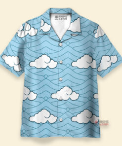 Chemise Hawaïenne Demon Slayer Sakonji Urokodaki Bleu