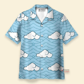 Chemise Hawaïenne Demon Slayer Sakonji Urokodaki Bleu