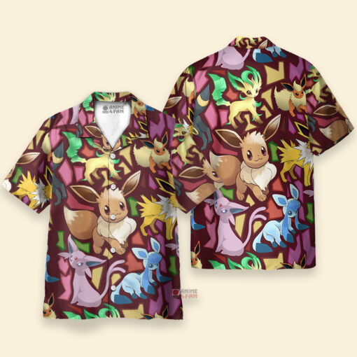 Chemise Hawaïenne Pokémon Évoli Evolutions Coloré – Image 3