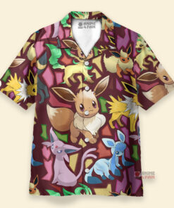 Chemise Hawaïenne Pokémon Évoli Evolutions Coloré