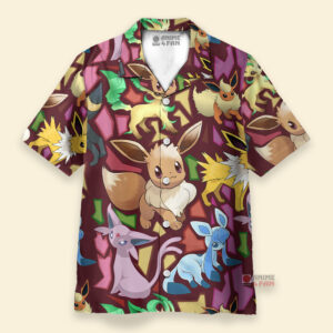 Chemise Hawaïenne Pokémon Évoli Evolutions Coloré