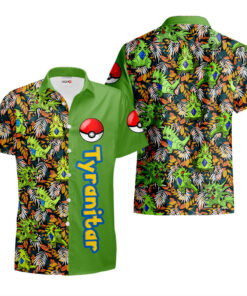 Chemise Hawaïenne Pokemon Tyranocif (Tyranitar)