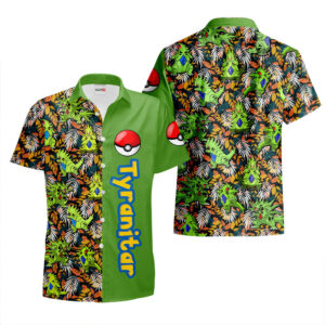Chemise Hawaïenne Pokemon Tyranocif (Tyranitar)