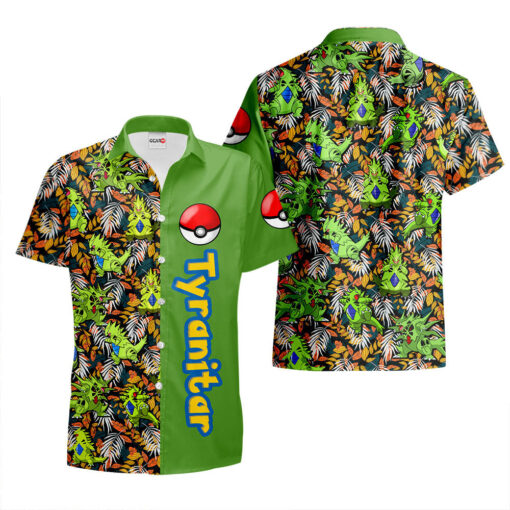 Chemise Hawaïenne Pokemon Tyranocif (Tyranitar)