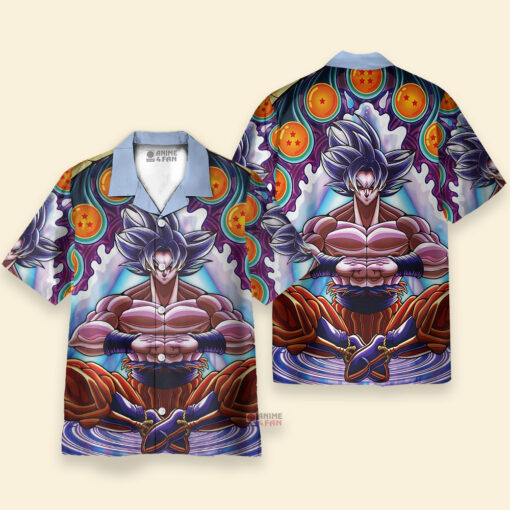 Chemise Hawaïenne Dragon Ball Super Goku Ultra Instinct Trippy – Image 3