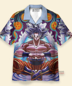 Chemise Hawaïenne Dragon Ball Super Goku Ultra Instinct Trippy